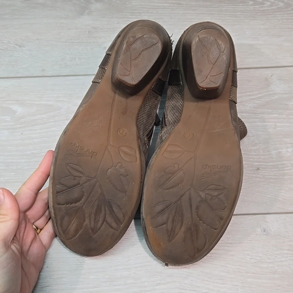 Dansko Women Marcia Ankle Leather Mule Clog shoes boots sz 39/8.5-9